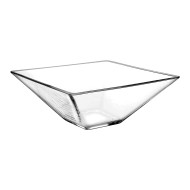 Saladeira 20cm 1240ml Milão Quadrada Em Vidro